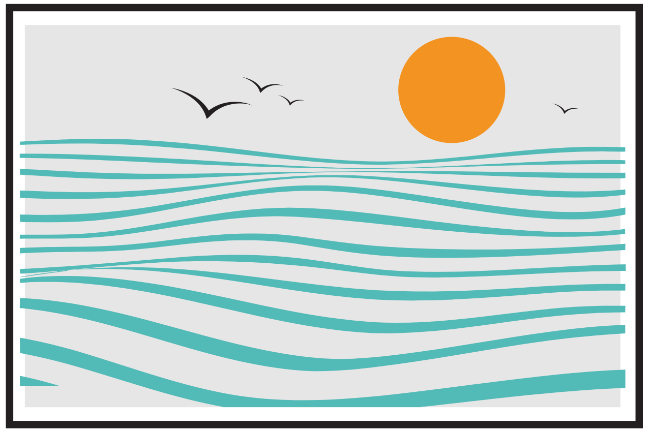 Modern tányéralátétek stílusos hullámok mintával - TenStickers