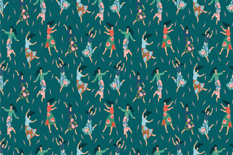 Tányéralátétek eredeti táncoló női motívummal - TenStickers