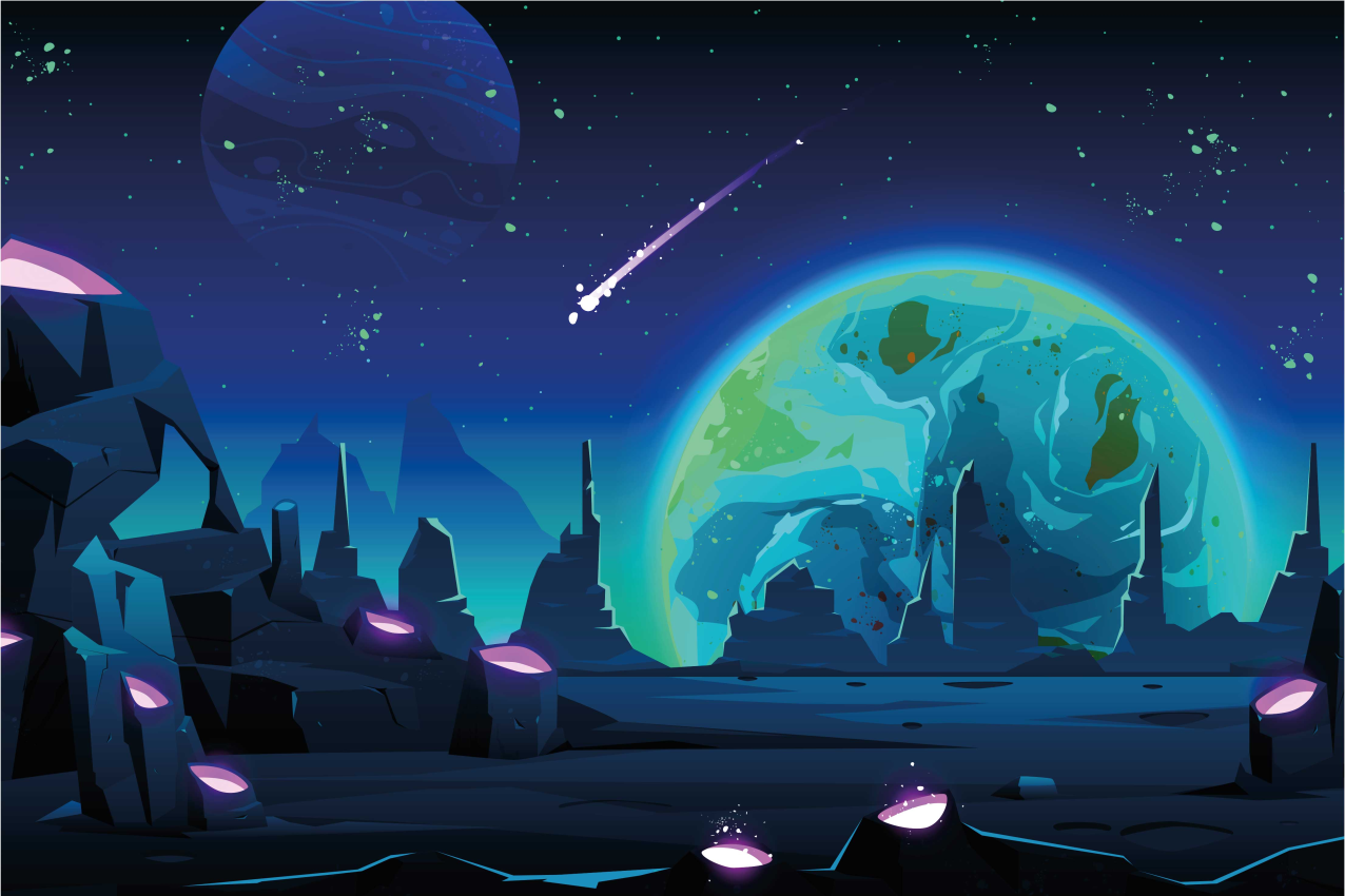 Modern tányéralátétek kozmikus tájjal - TenStickers