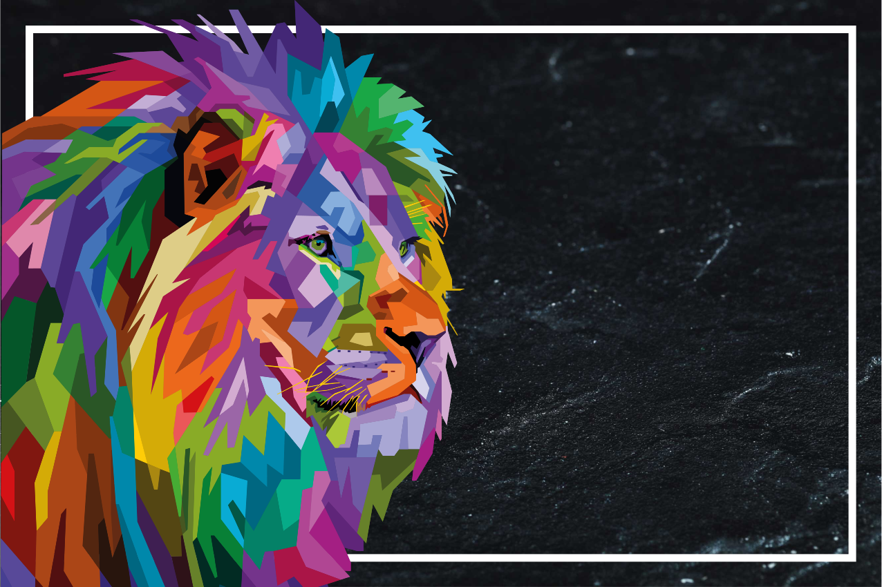 Színes oroszlánarc eredeti tányéralátétek - TenStickers