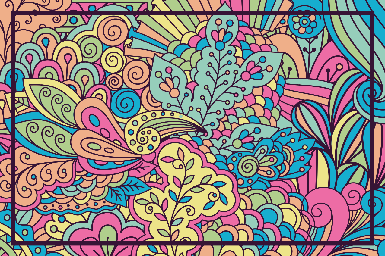 Absztrakt színes növényzet otthoni alátétek - TenStickers