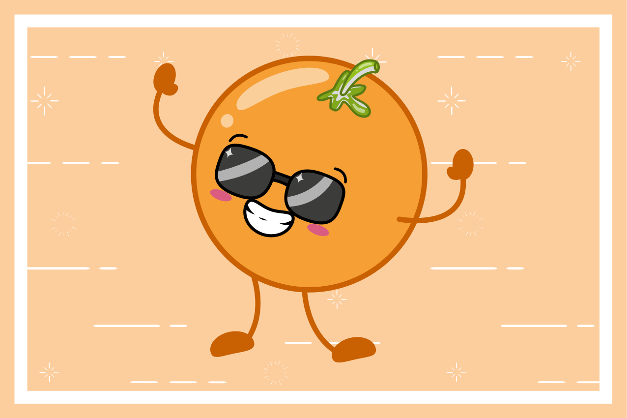 Boldog narancssárga karakter tányéralátétek gyermekek - TenStickers