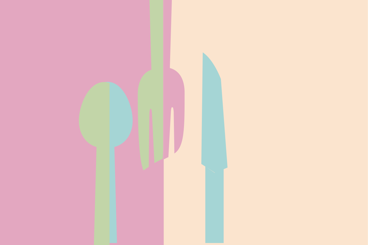 Stylizált evőeszközök eredeti tányéralátétek - TenStickers