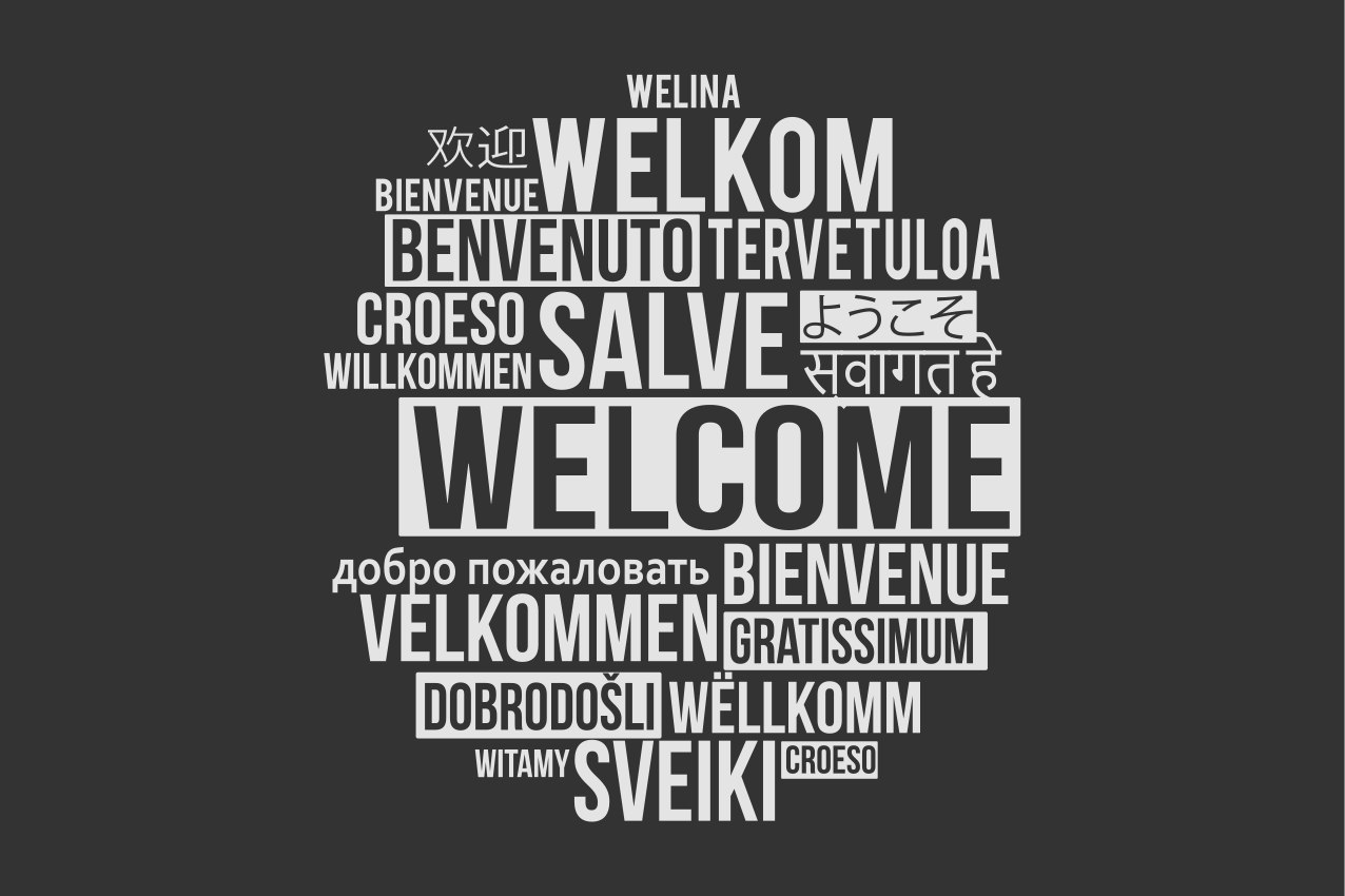 Üdvözlő többnyelvű dizájn tányéralátétek idézetek - TenStickers