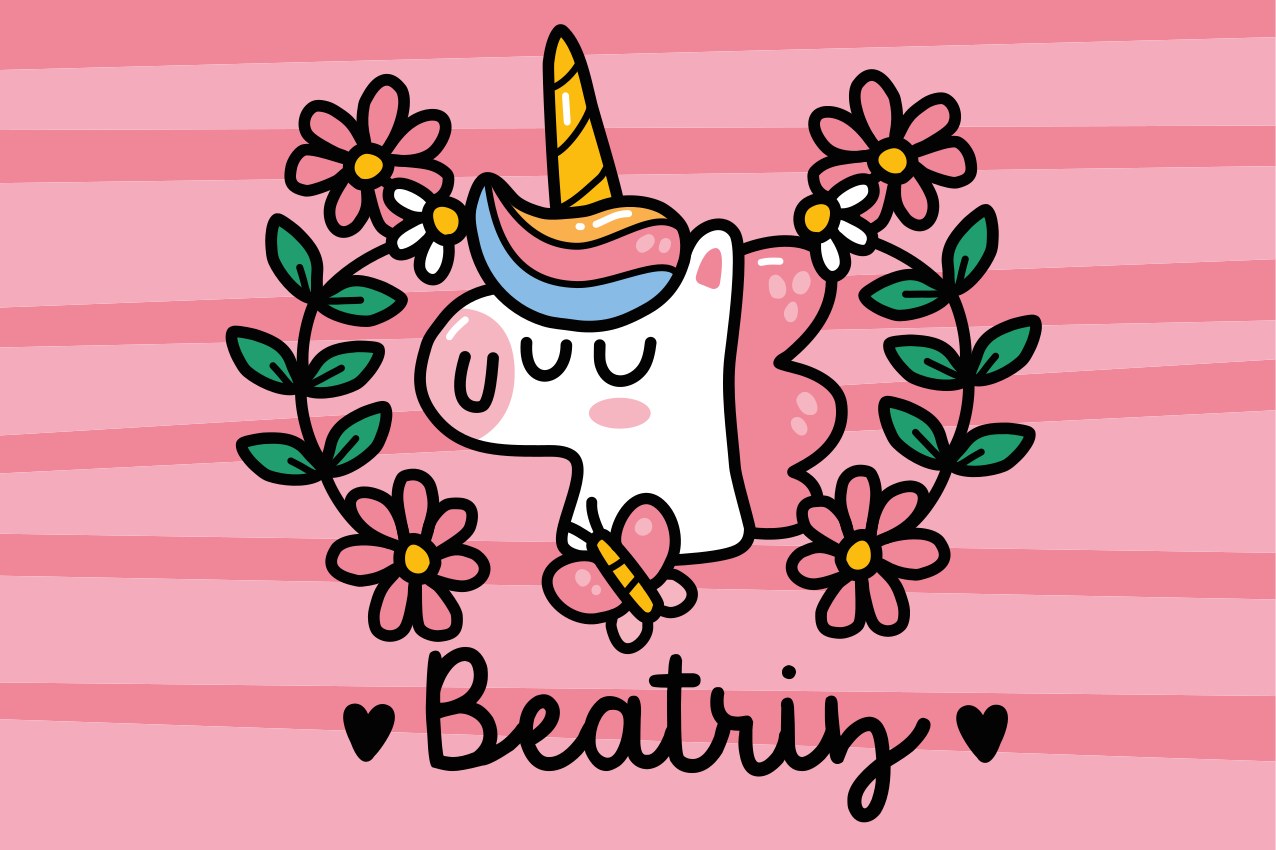 Virágos kacagtató egyszarvú tányéralátétek gyermekeknek - TenStickers