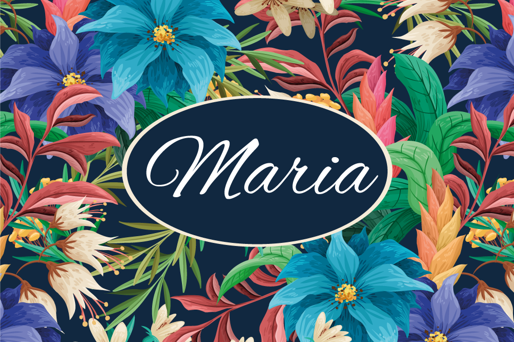 Virágos személyre szabott tányéralátétek névvel - TenStickers