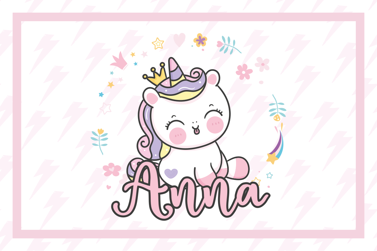 Cuki egyszarvú illusztráció tányéralátétek gyermekeknek - TenStickers