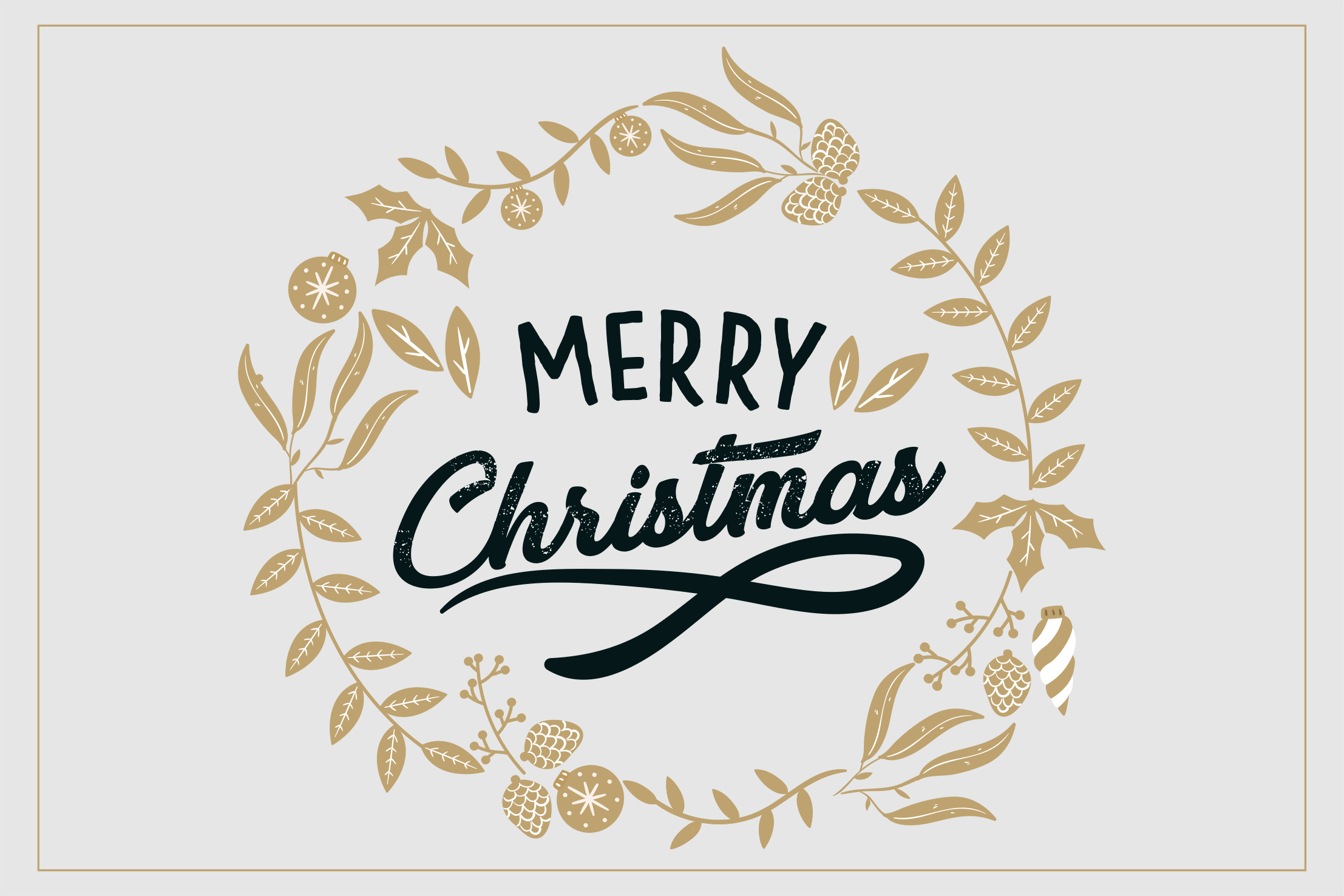 Boldog karácsonyi koszorú tányéralátétek - TenStickers