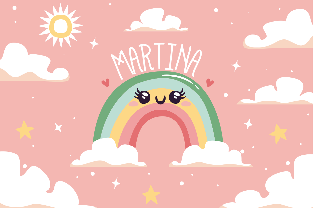 Vidám szivárvány jelenet tányéralátétek gyermekeknek - TenStickers