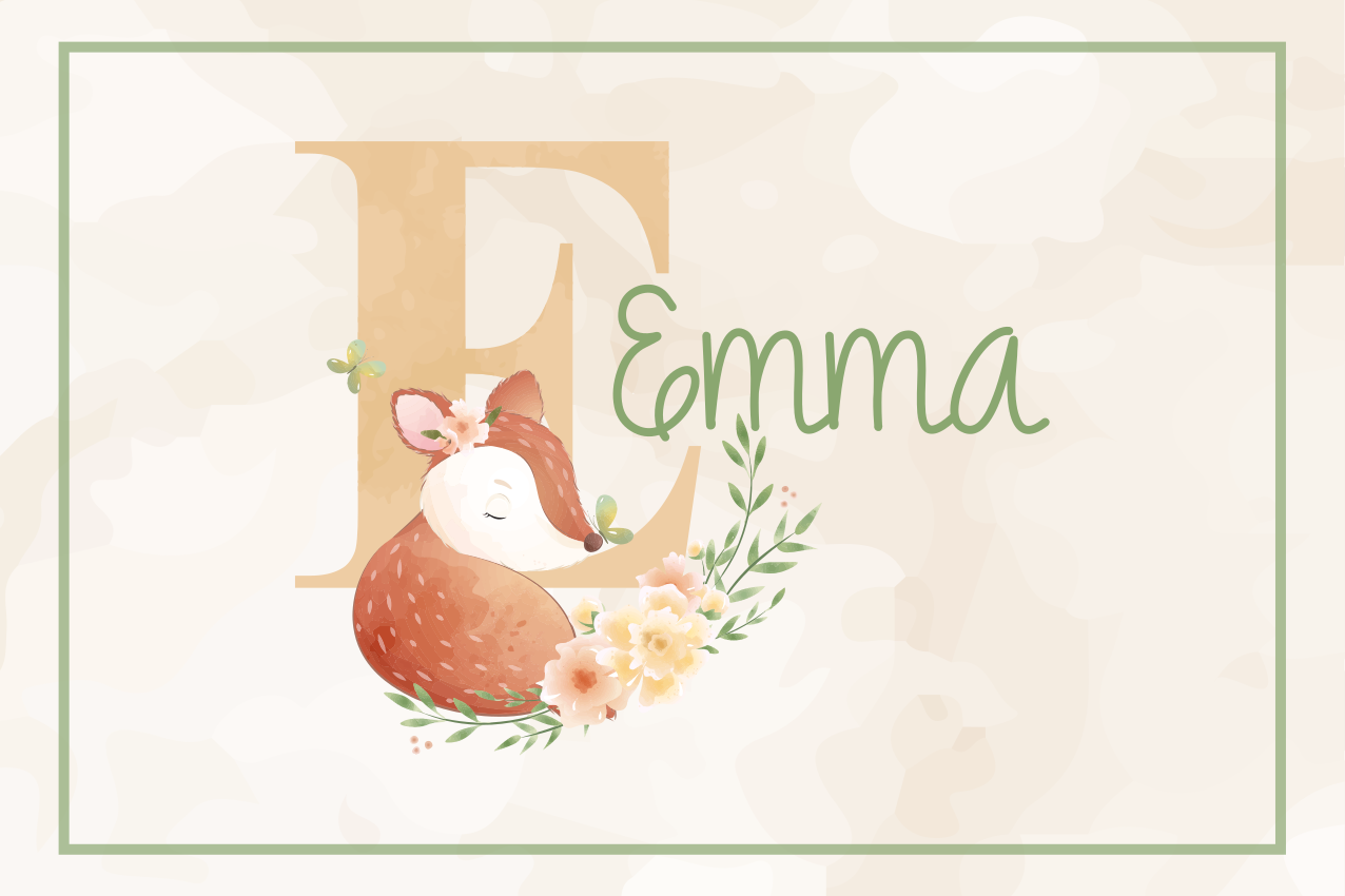 Aranyos állatok szarvasok névvel gyerekek helytámaszok - TenStickers