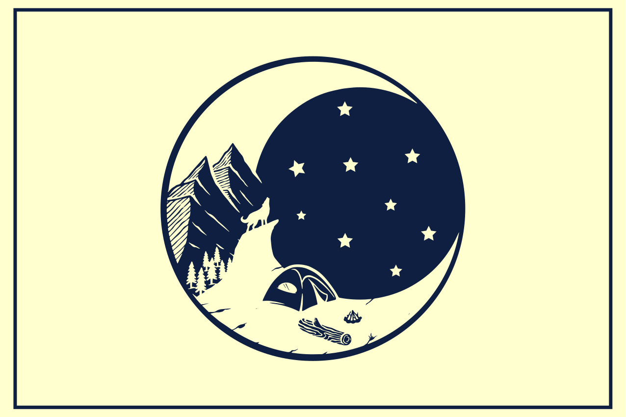 Hegyi kemping jelenet tányéralátétek eredeti - TenStickers