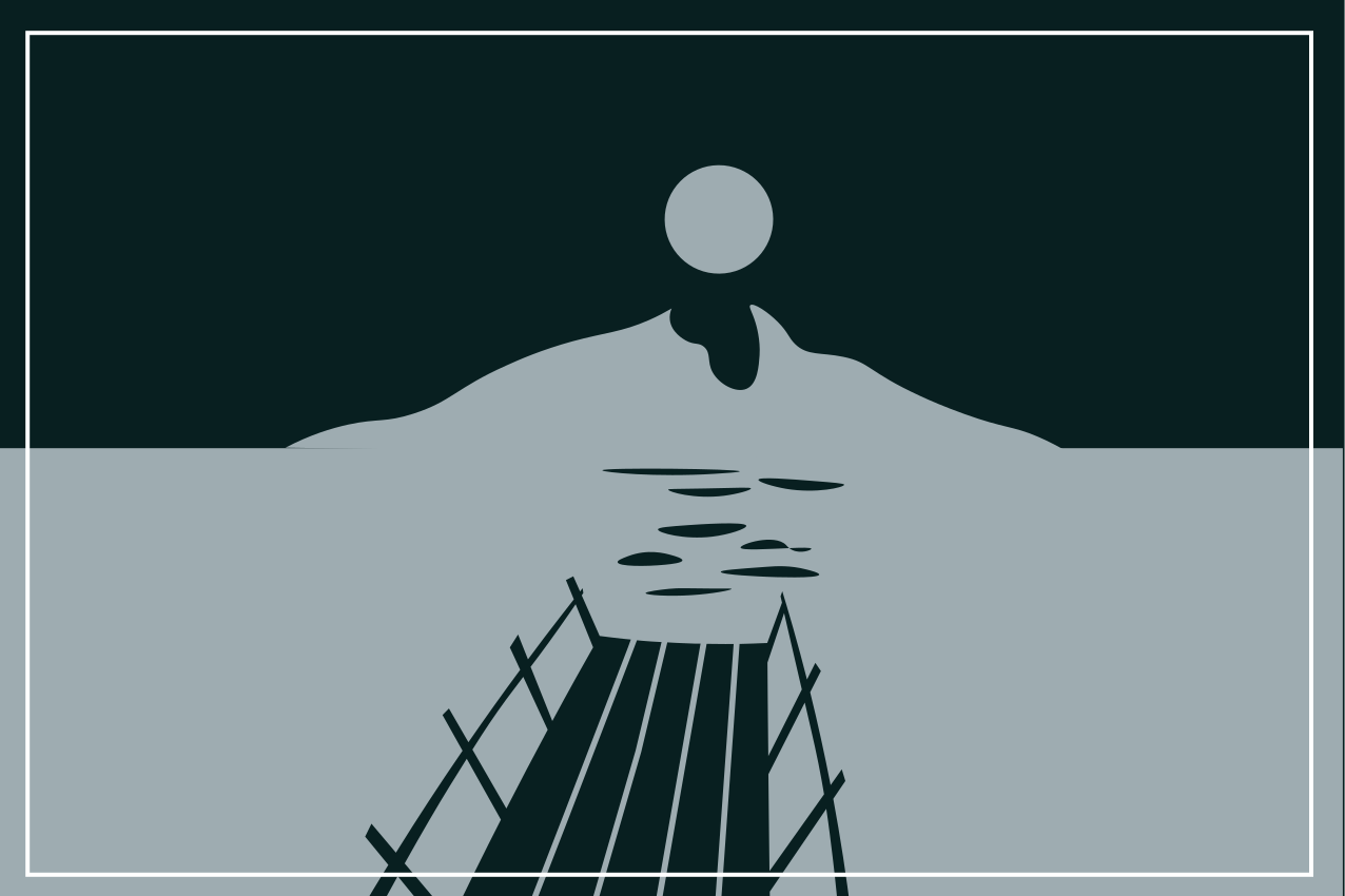 Modern tányéralátétek híd a víz felett - TenStickers