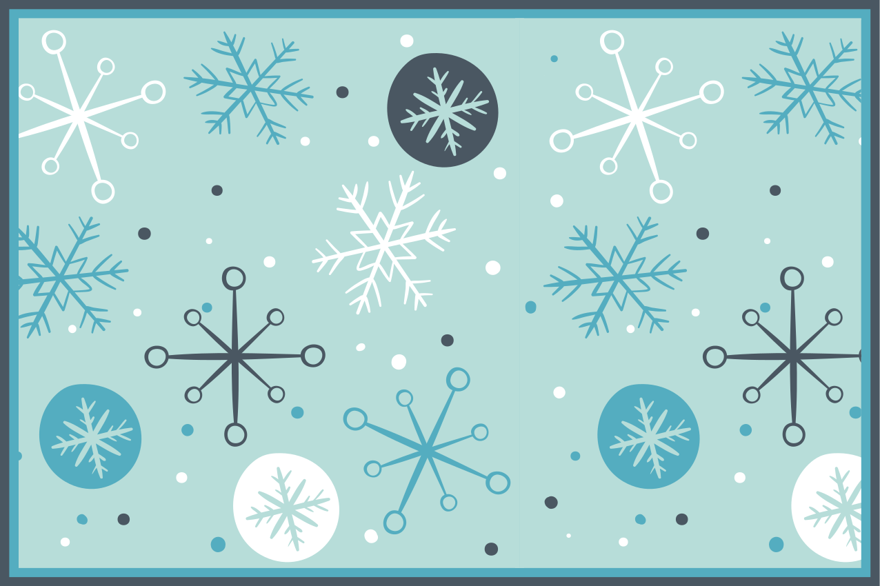 Kék és fehér hópelyhek karácsonyi alátétek - TenStickers