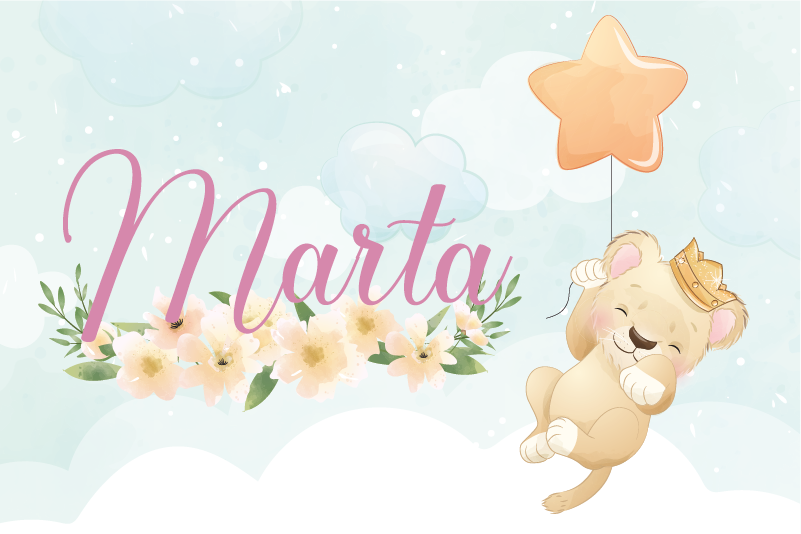 Aranyos oroszlán lufit tartva tányéralátétek gyermekeknek - TenStickers