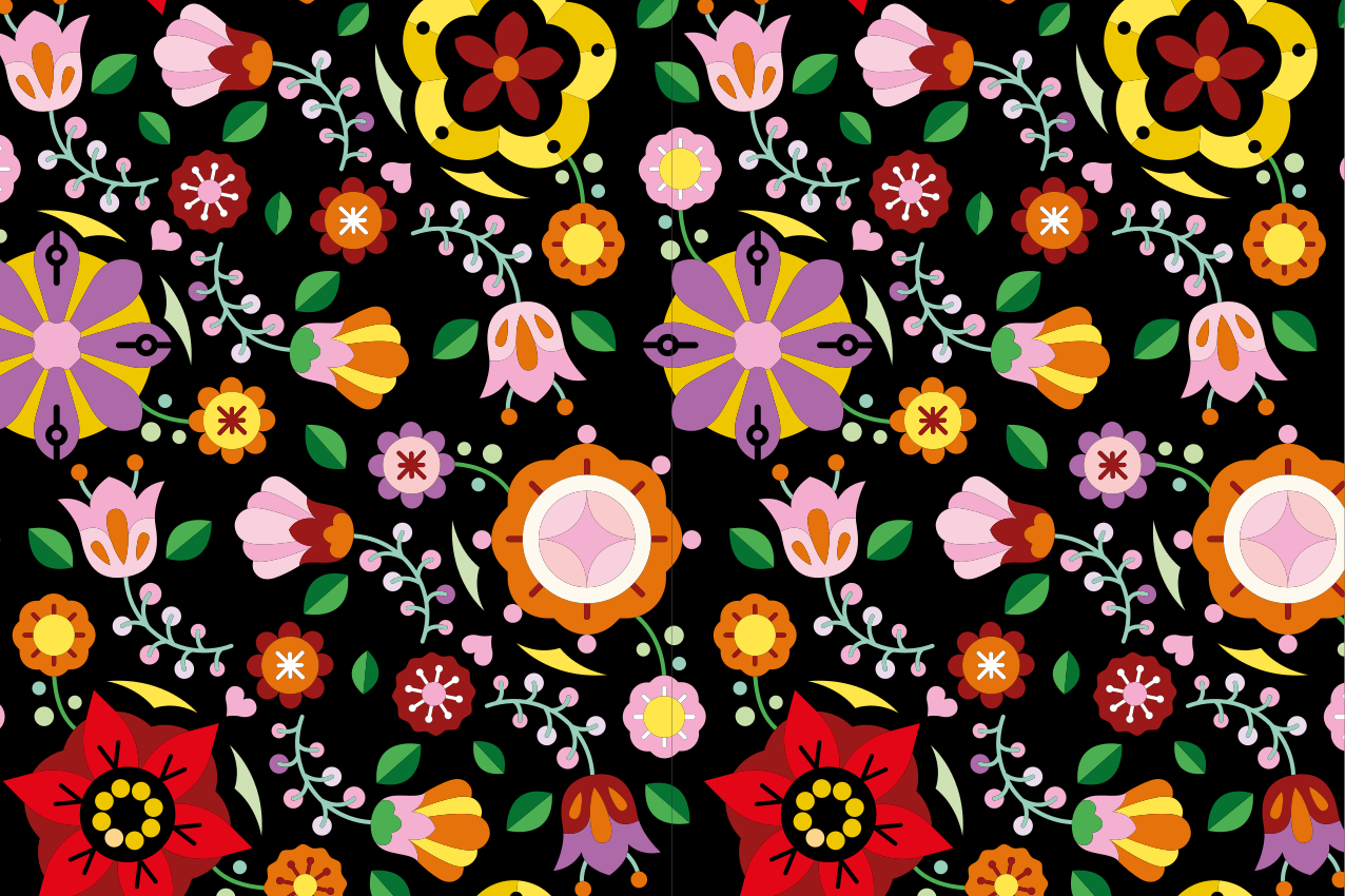 Élénk virágos inspiráció tányéralátétek eredeti - TenStickers