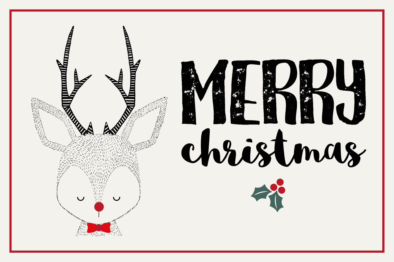 Mókás rénszarvas illusztrációs tányéralátétek karácsony - TenStickers