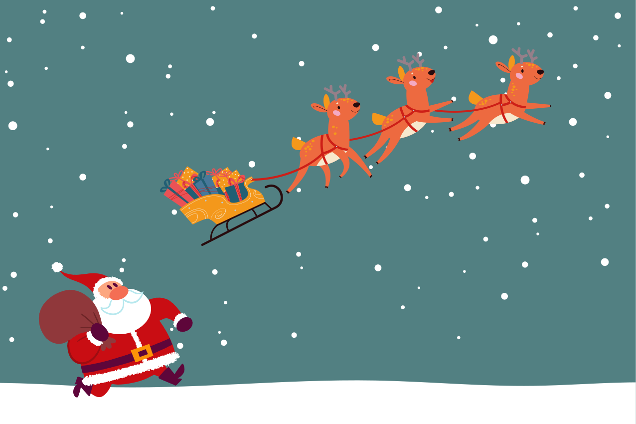 Tányéralátétek karácsony mikulás szánkózása - TenStickers