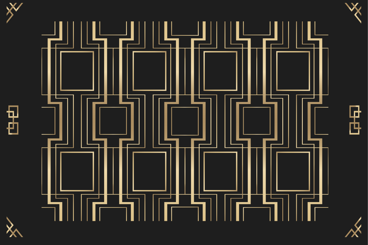 Geometrikus fekete koncepció modern tányéralátétek - TenStickers
