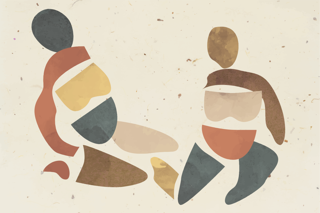 Absztrakt emberi alakok tányéralátétek modern - TenStickers