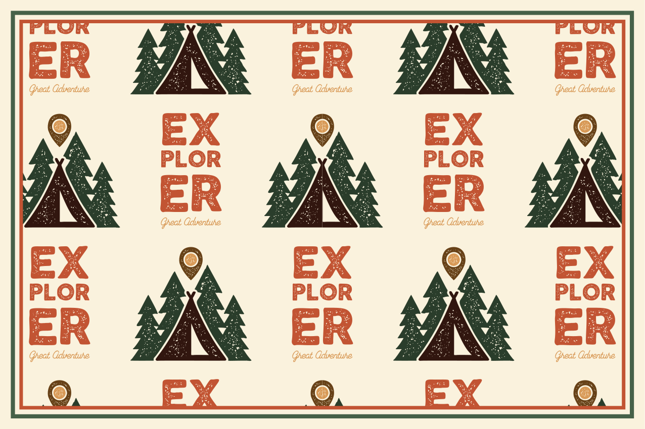 Felfedező kaland mintás tányéralátétek eredeti - TenStickers