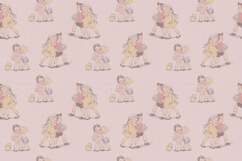 Vintage gyerek illusztrációk tányéralátétek gyermekeknek - TenStickers