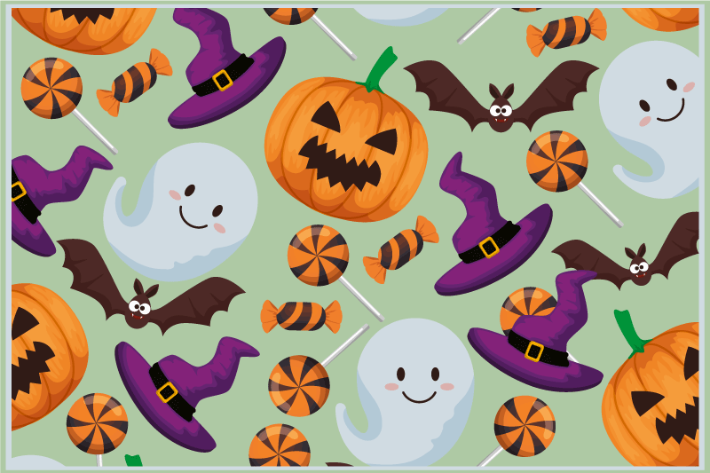 Színes halloween elemei tányéralátétek - TenStickers