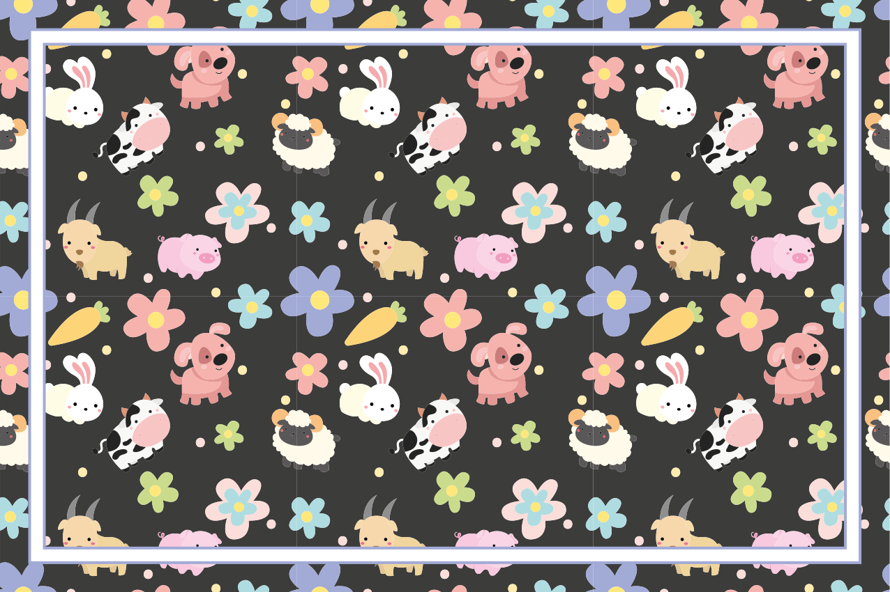 Vadállatok és nyulak gyermekek tányéralátétek - TenStickers