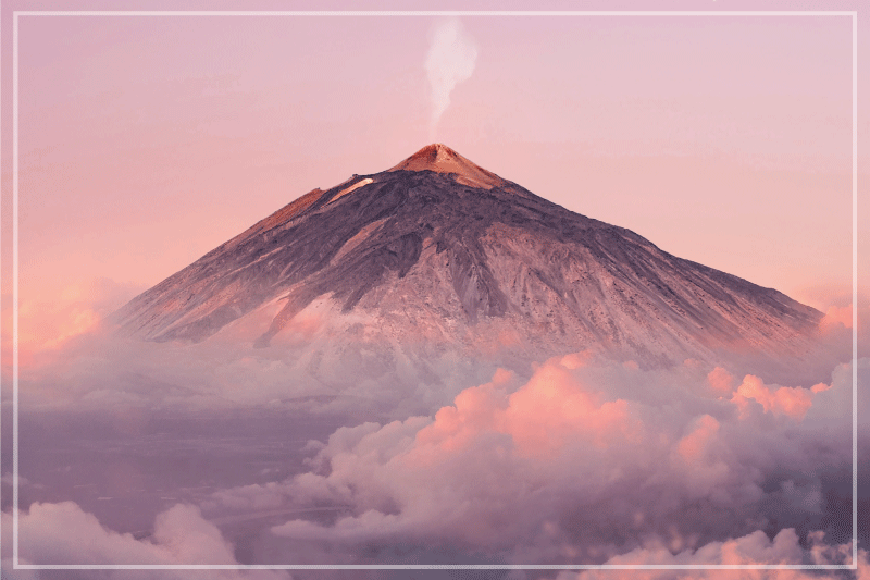 Modern tányéralátétek vulkáni hegyi tájjal - TenStickers