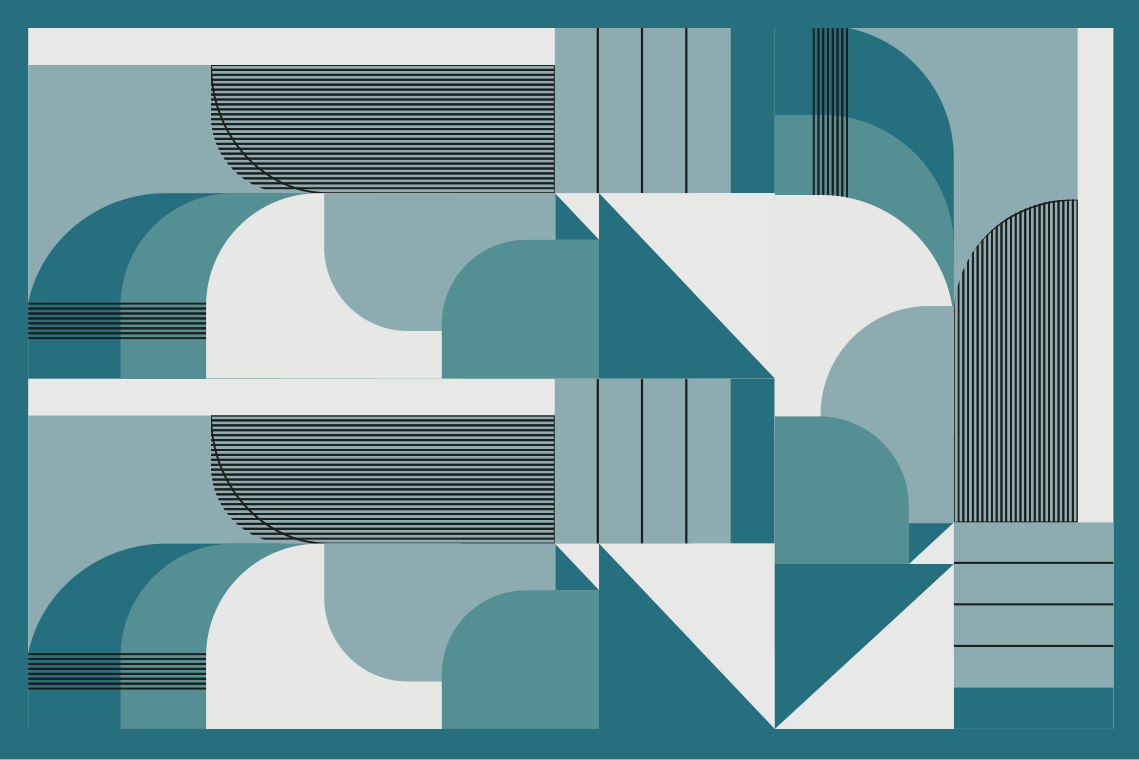 Modern tányéralátétek geometrikus teal mintával - TenStickers