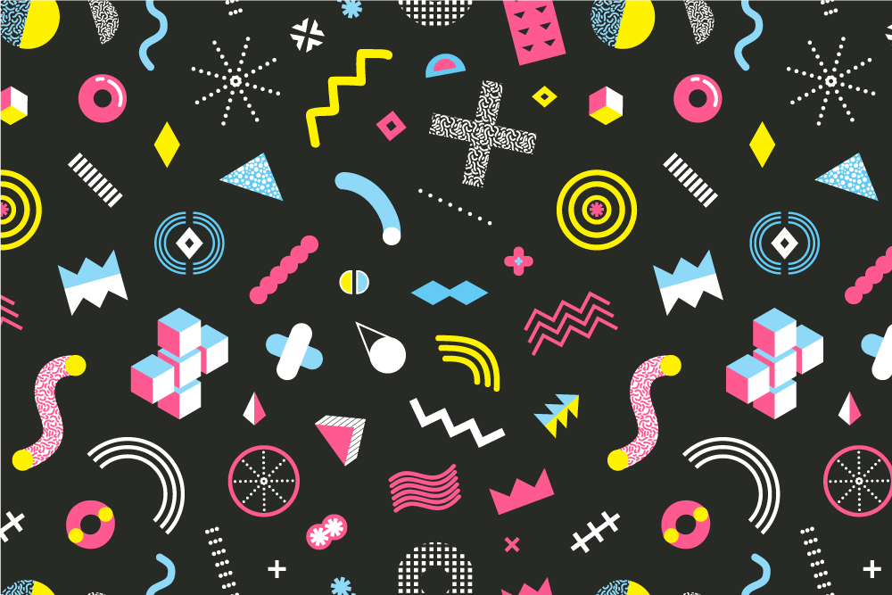 Vibráló geometrikus elemei - tányéralátétek eredeti - TenStickers