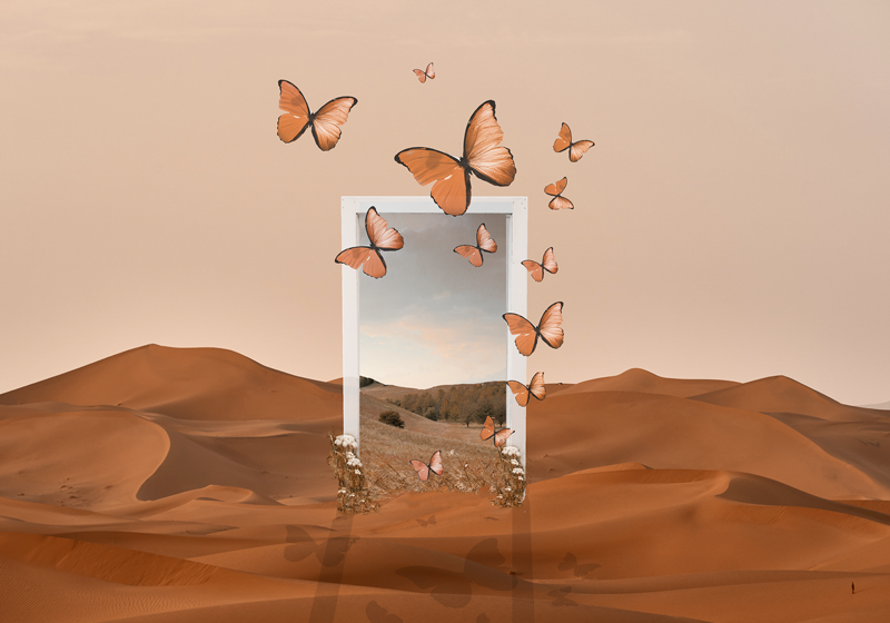 Szürreális sivatagi táj eredeti alátétek - TenStickers