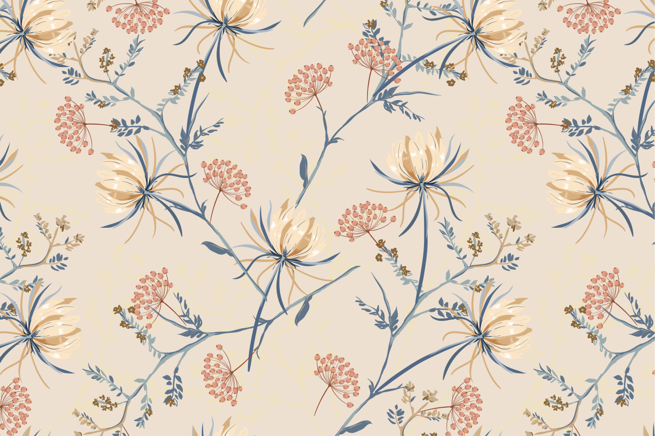 Virágmintás díszítések - tányéralátétek struktúra - TenStickers