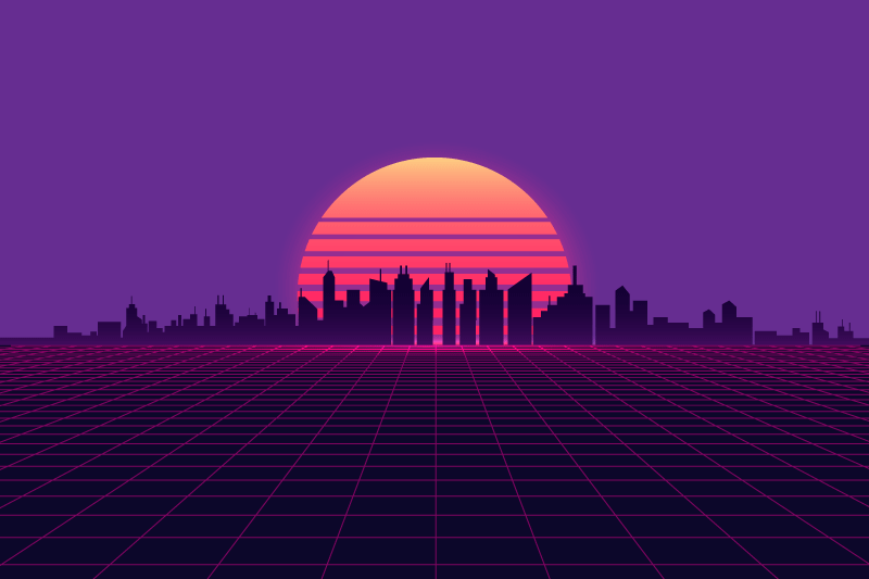 Vaporwave sunset 80-as évek stílusú eredeti alátétek - TenStickers