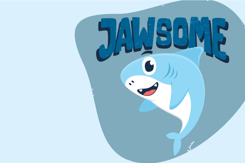 Vidám cápa grafika - tányéralátétek gyermekeknek - TenStickers