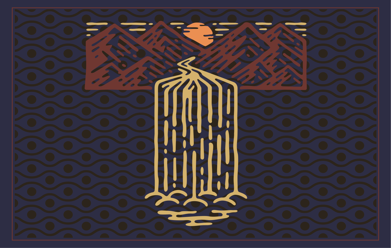 Hegyi vízfolyás tányéralátétek eredeti - TenStickers