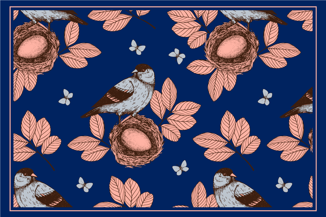 Madárfészek mintás tányéralátétek eredeti - TenStickers