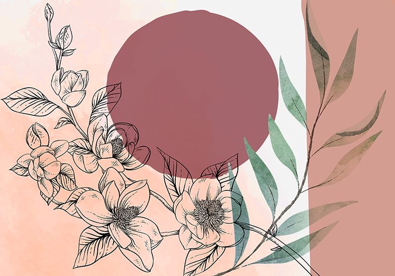 Virágmintás minimalista tányéralátétek modern - TenStickers