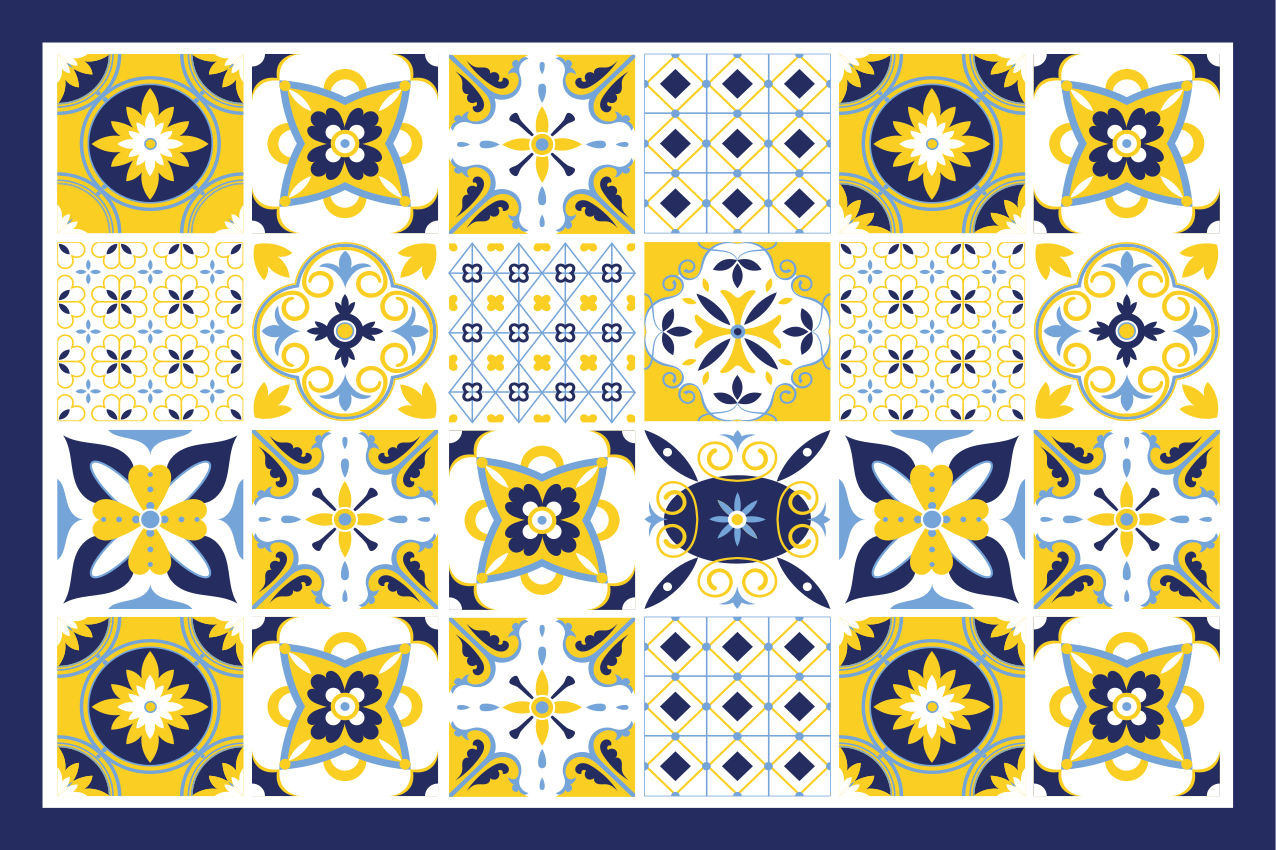 Kék portugál stílusú eredeti alátétek - TenStickers