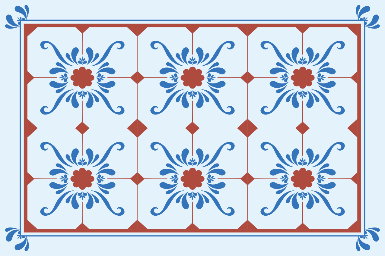 Vintage virágmintás tányéralátétek struktúra - TenStickers