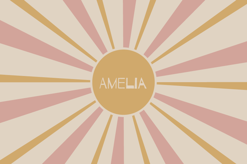 Napfényes középpontú tányéralátétek névvel - TenStickers