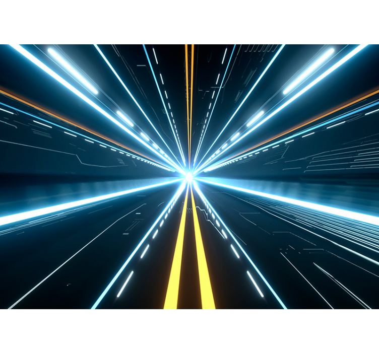 Futurisztikus folyosó 3d falfestmény - TenStickers