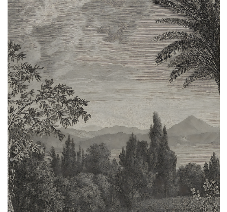 Természet táj szürke Fotomural fürdőszoba - TenStickers