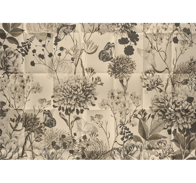 Bézs virágmintás Falfestmények Fő hálószoba - TenStickers