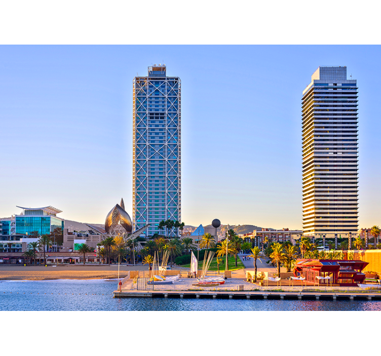 Puerto olímpico barcelona városfal falfestmény - TenStickers