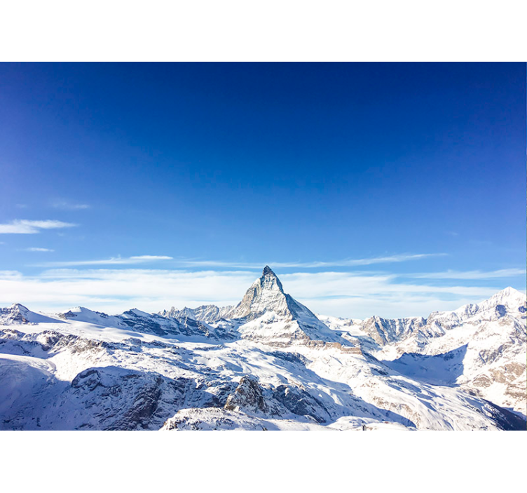 Matterhorn hegy téli kék falfestmény - TenStickers