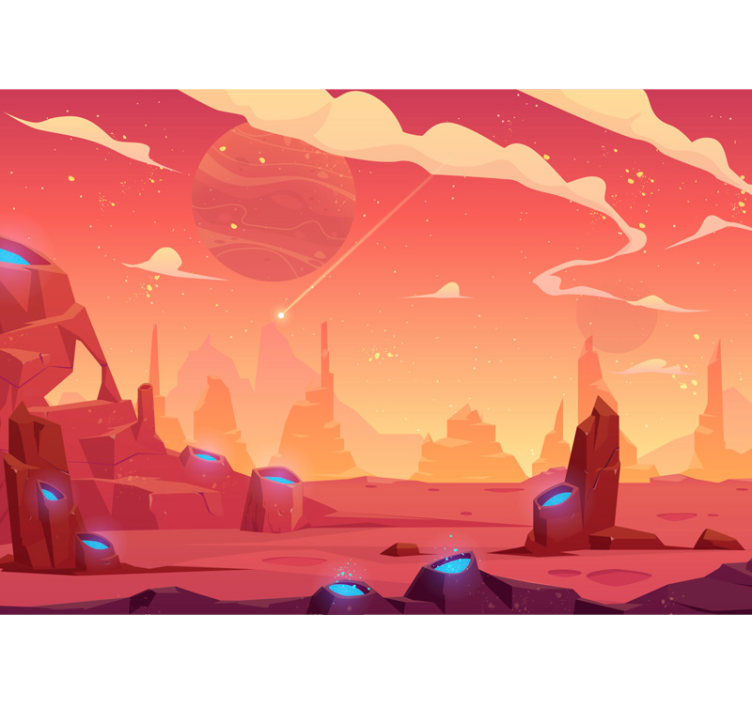 Látogatás az űrben gyerekek fototapéta - TenStickers