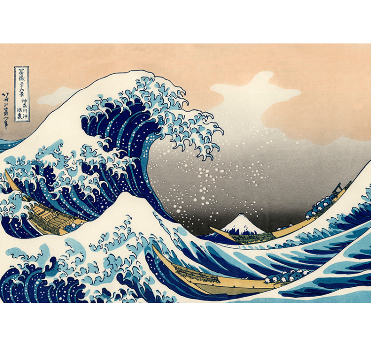 Hokusai hullám klasszikus művészet falfestmény - TenStickers