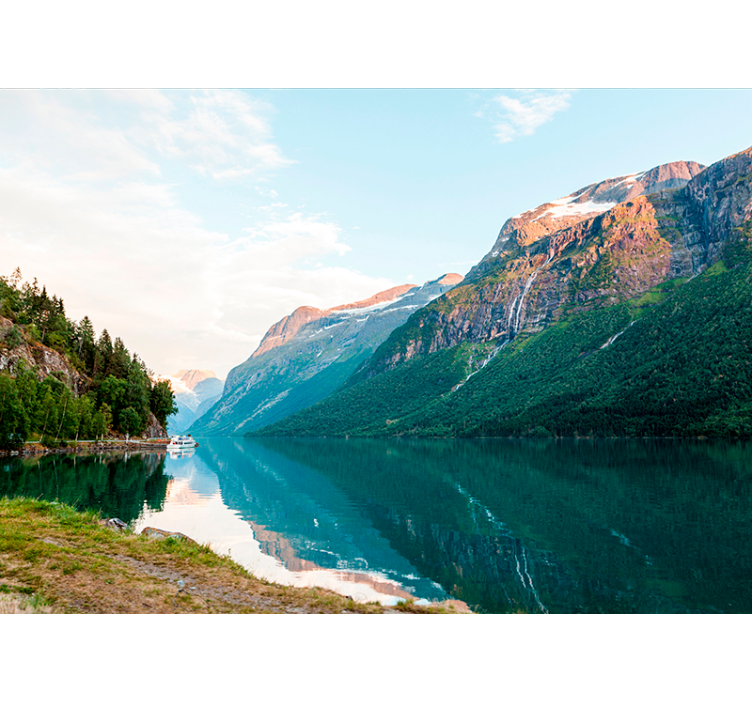 Fa táj a tó falfestménye - TenStickers