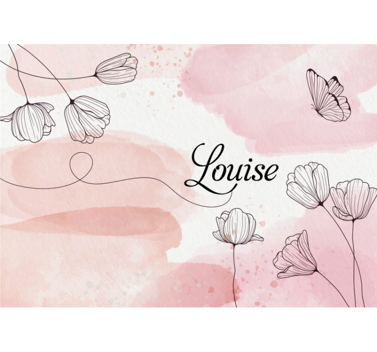 Gyönyörű virágok névvel ellátott egyedi falfestménnyel - TenStickers