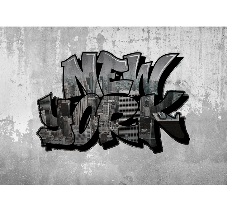 Graffiti városra néző new york falfestmény - TenStickers
